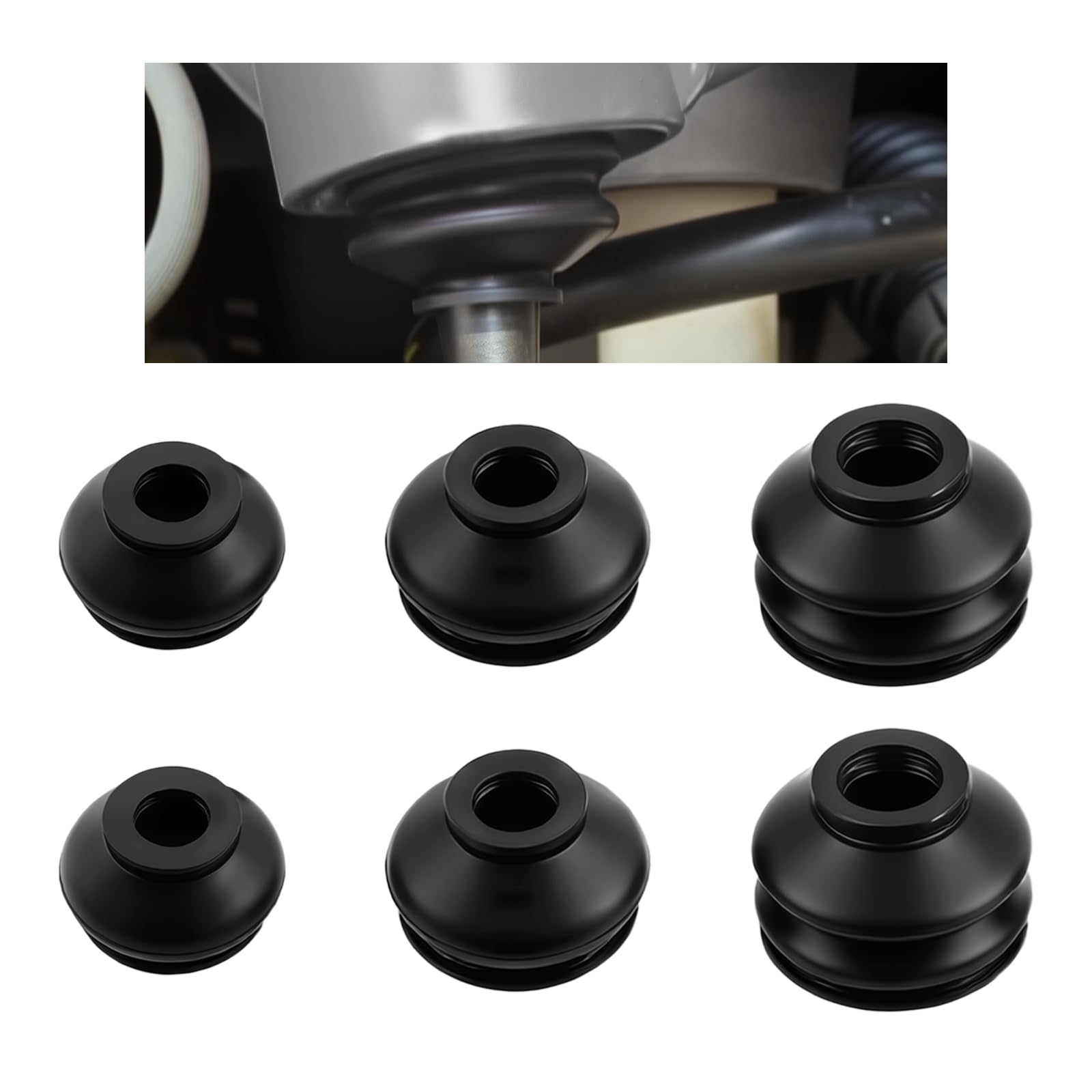 6PCS Ball Joint Boots Replacement,Rubber Tie Rod Boots Dust Cover Set for Steering/Suspension System,Universal Tie Rod End Boot Kit Car Accessories Fit for Most Vehicles-image-26