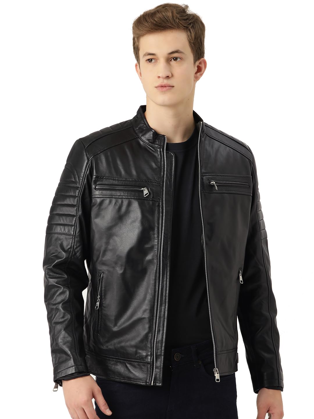 leather retail Pure Genuine Leather Biker Jacket (MEN)-picture-40
