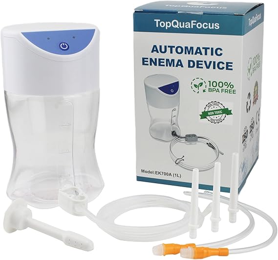 TopQuaFocus NonToxic Stainless Steel 2 Quart Enema Bucket Kit with