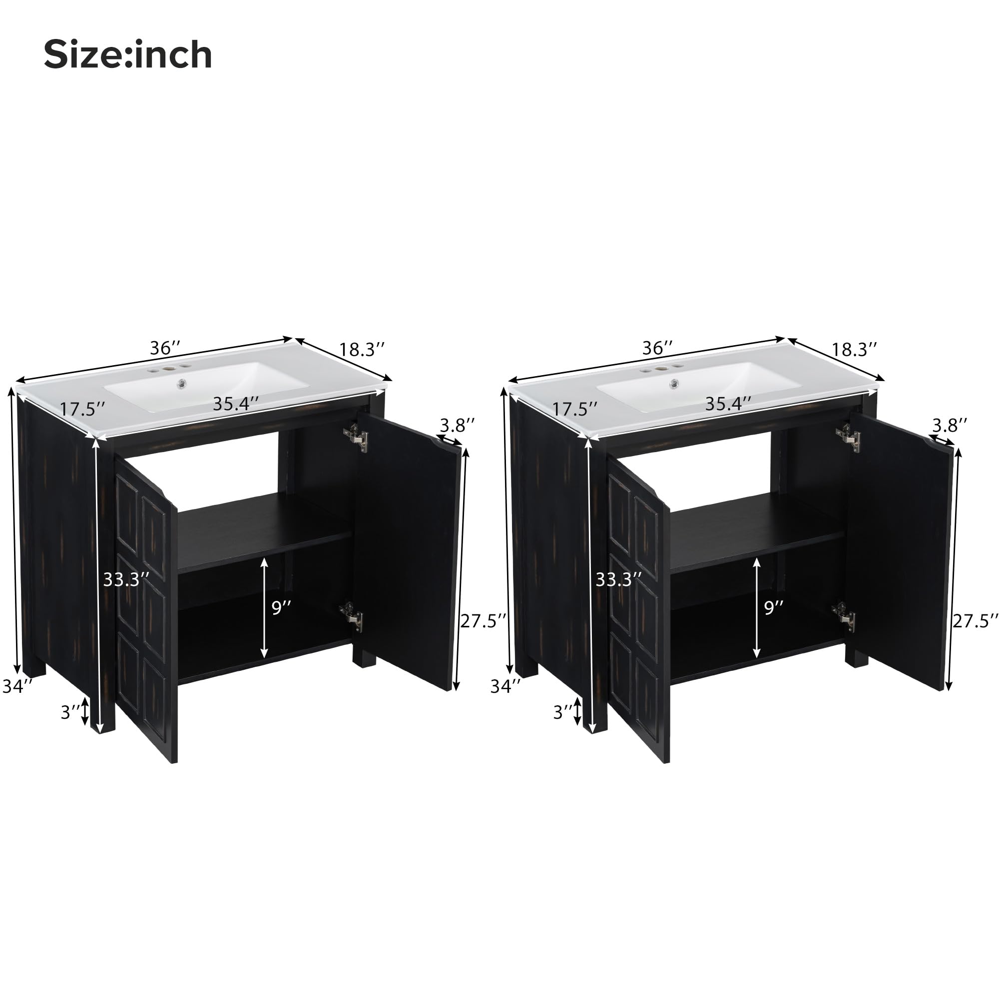Amazon.com: ZZXZTSHOP 72 Inch Retro Espresso Bathroom Vanity