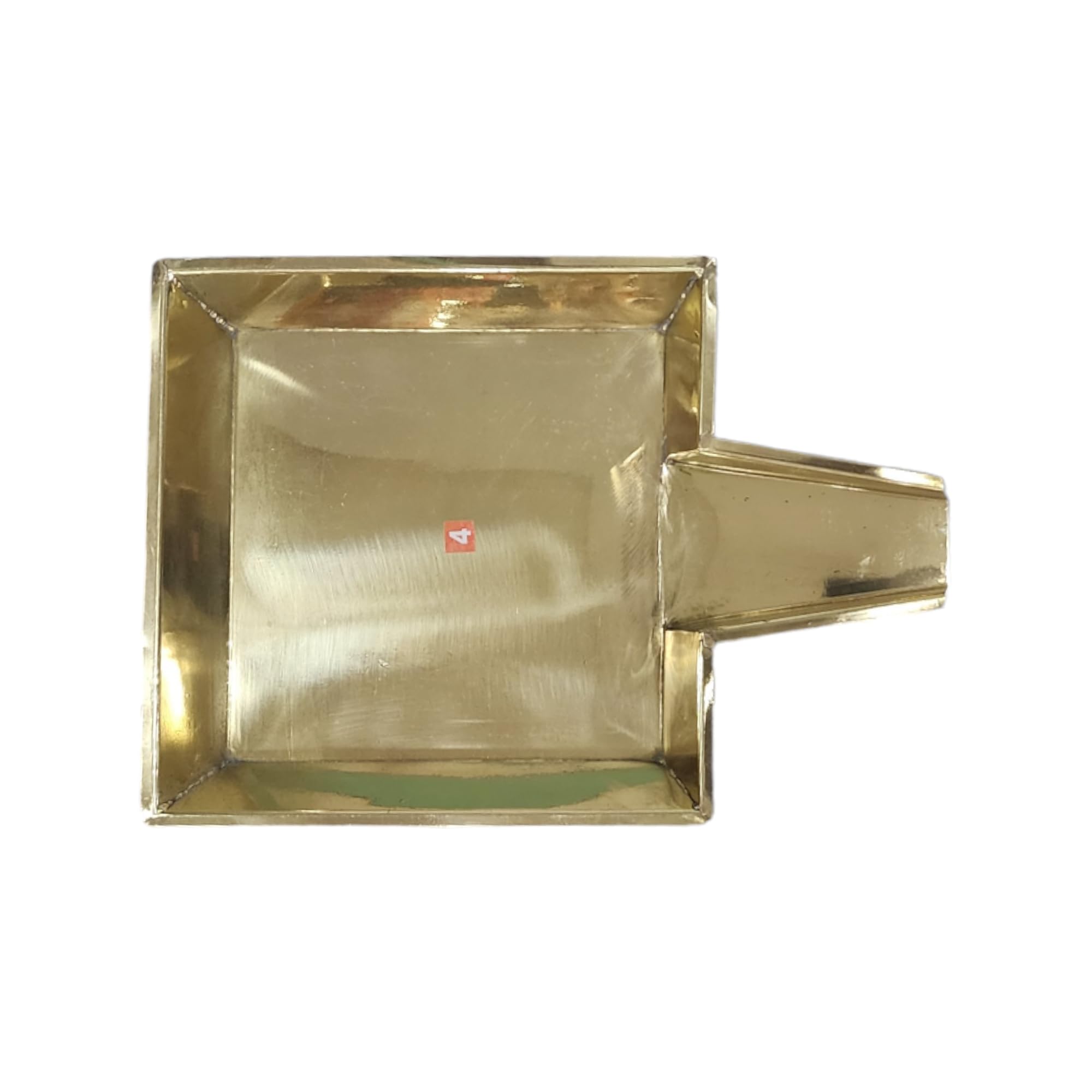 YRK Brass Square Abhishek Patra Plate 11.5 INCH | Abhishekam Tray Stand | Soma Sutram for God Idols (Size 4)