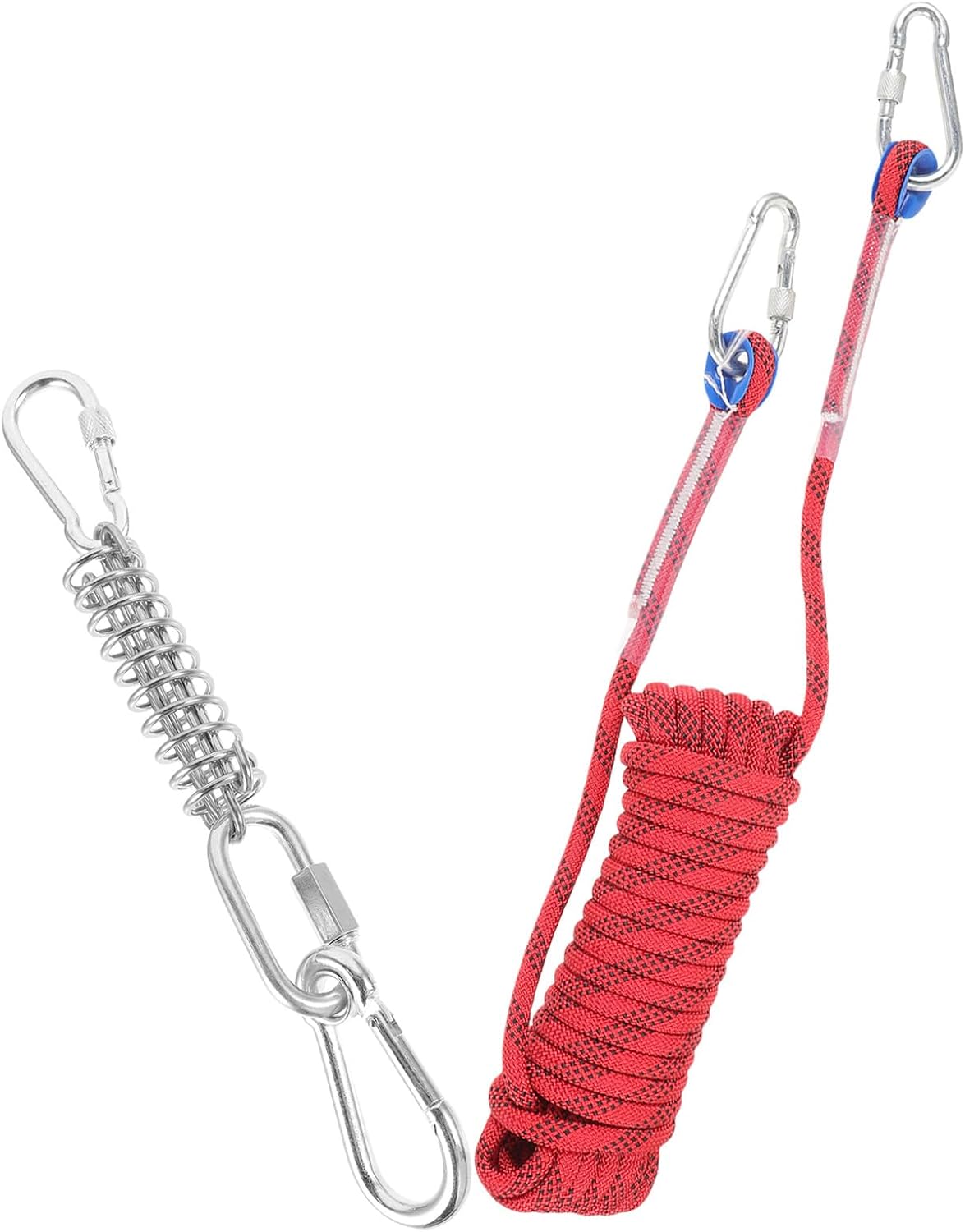 Dog Tie Out Cable with Stainless Steel Spring 10M Heavy Duty Cotton Rope for Camping and Outdoor Dog Training Red Sturdy Pet Running Chain