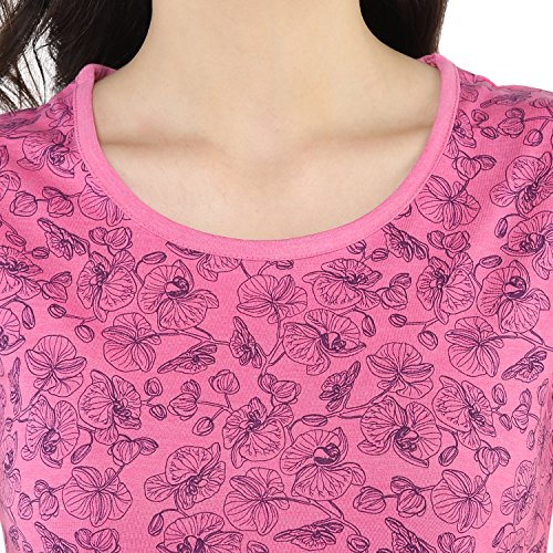 Image of Modeve Women Printed Cotton Blend Half Sleeve Round Neck T-Shirt for Summer