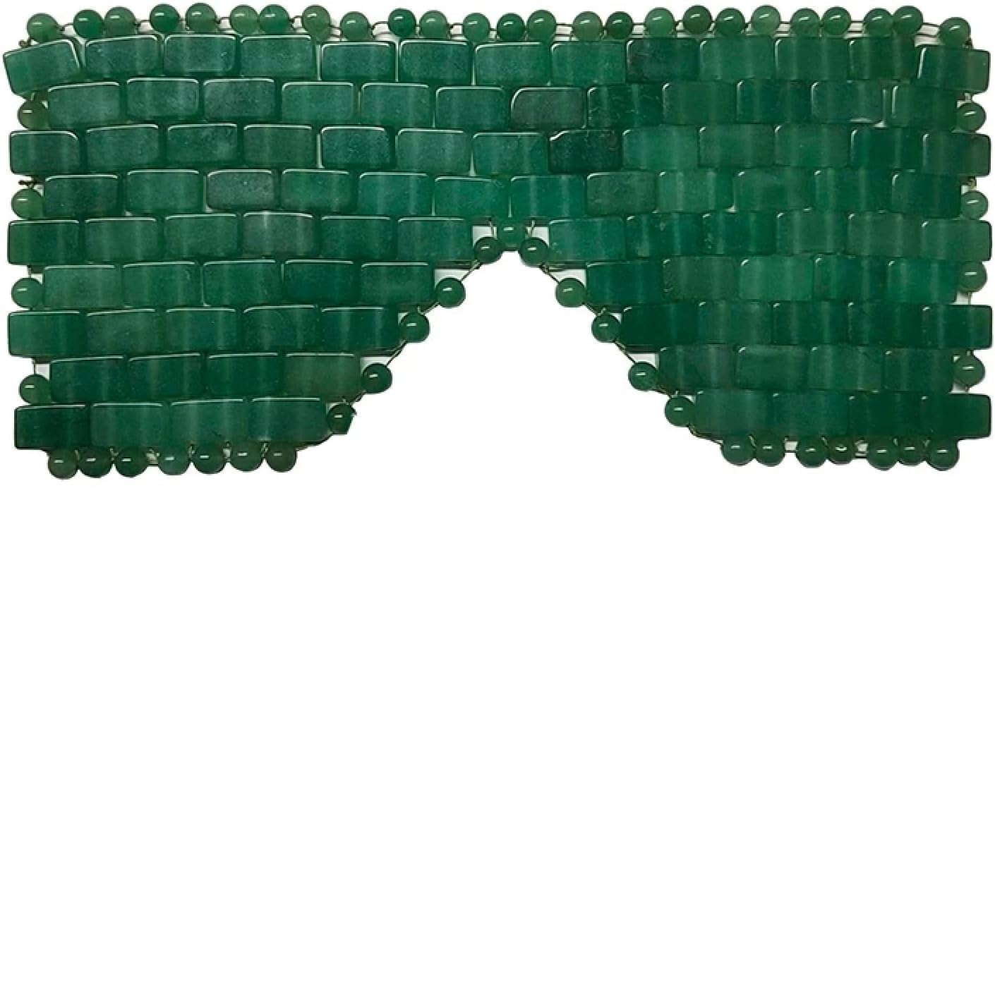 Gua sha stein, Juego de máscara for ojos de orina verde, cristal de jade natural, máscara for dormir, rodillo facial, masaje Gua Sha, verde