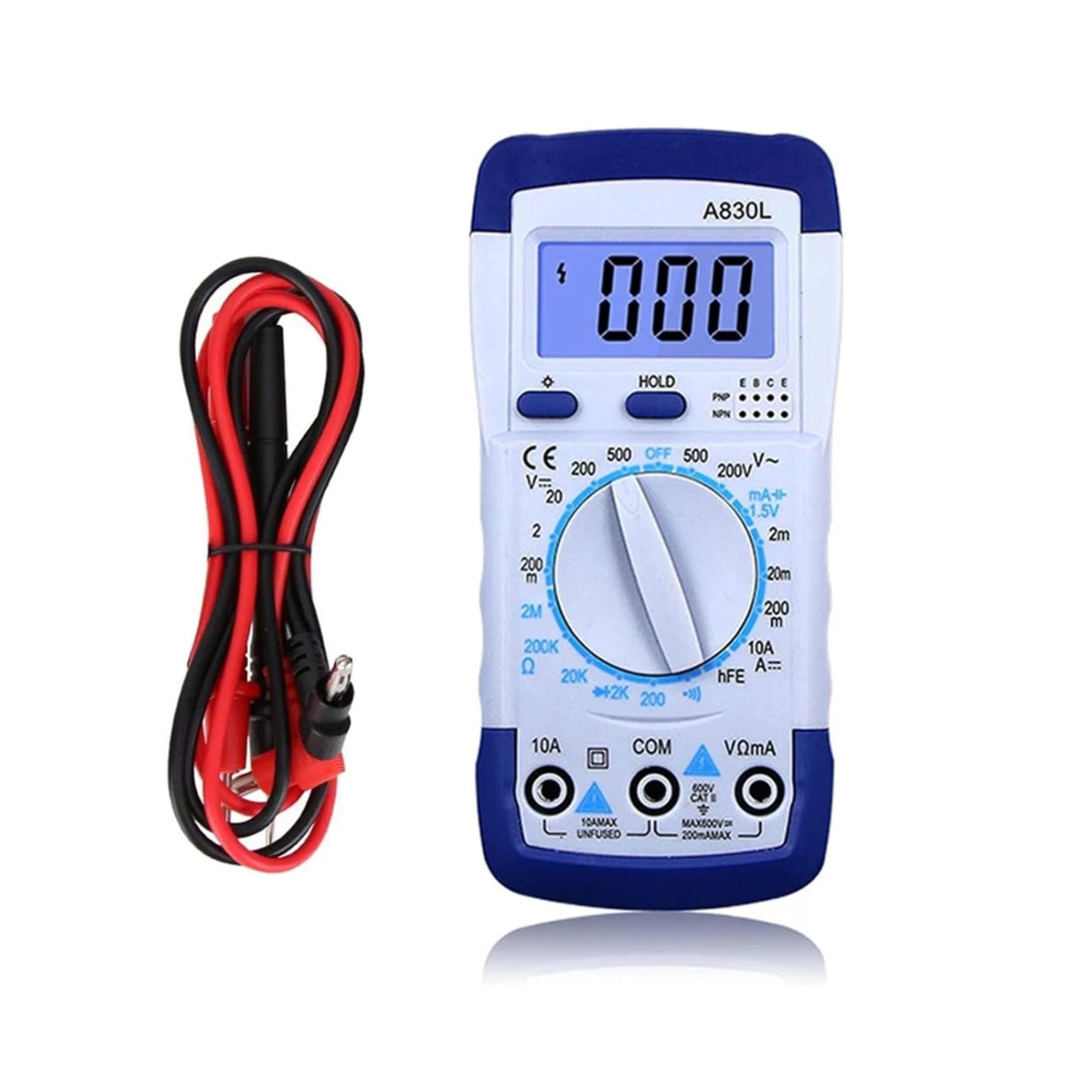 1 A830L Digital Multimeter AC/DC Voltage Diode Current Tester(Yellow Black)