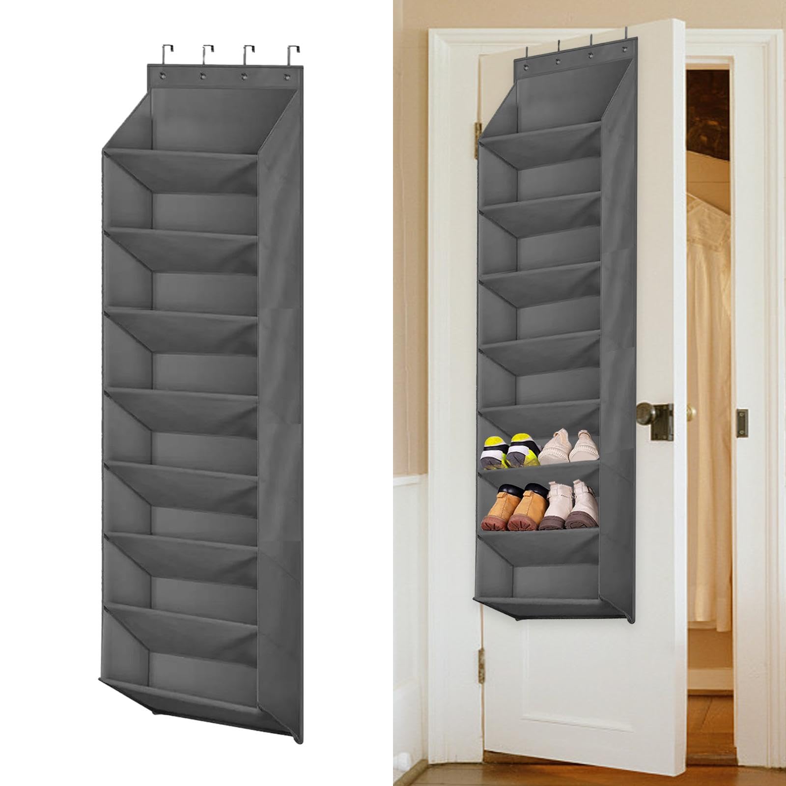 Schuh-Organizer über der Tür, hängende Schuh-Organizer-Aufbewahrungstasche, multifunktionales Tür-Schuhregal mit tiefen Taschen, Schuhhalter für