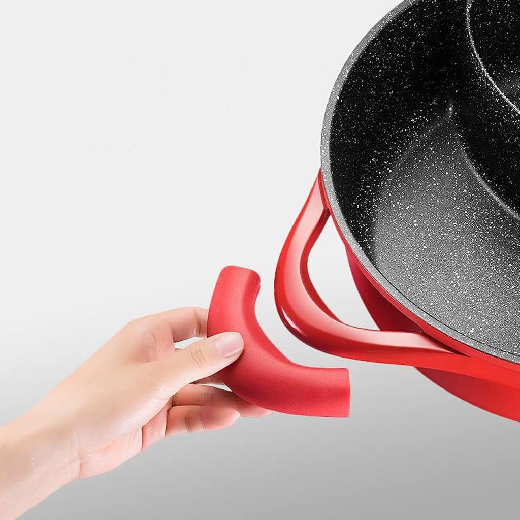 30cm Sauce Pot Chinese Fondue Chinoise 6L High Capacity Double-Flavor Hot Thick Non-stick Induction Cooker