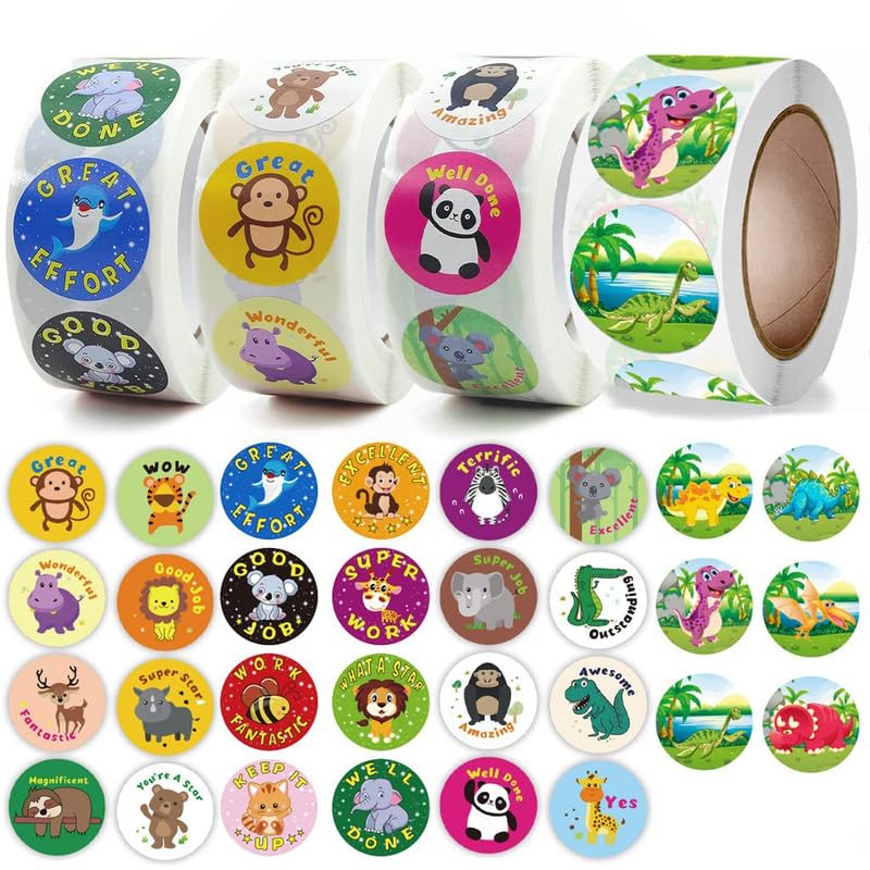 YAVRIXZ Cartoon Stickers Roll Self Adhesive Envelopes Tag Seals Decals for Gift Kids