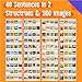 Sentence Flip Charts, 80 Double Sided Cards 40 Sentences, Learn Parts of Speech Who/What/Where Sentence Building Freestanding Flip Chart Educational Tool for Preschool Kindergarten 1st 2nd Grade
