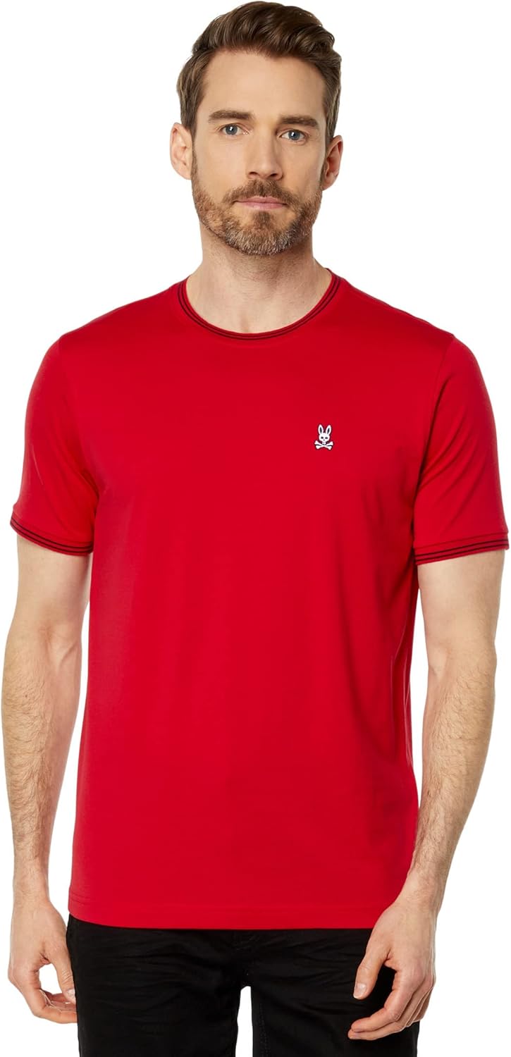 Psycho Bunny Logan Tee Rojo Rubí MD (US Hombre 5), Rojo (Ruby Red)