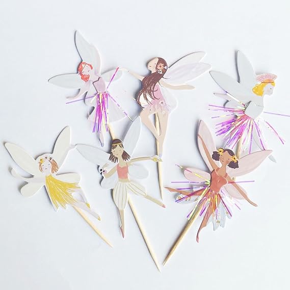 24 PCS Fairy Cupcake Topper, Birthday Party Cupcake Topper, Fairy Cake Decorations for Fairy Birthday Party Supplies, Baby Shower Supplies Fairy Wedding Decorations