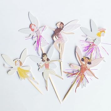 24 PCS Fairy Cupcake Topper, Birthday Party Cupcake Topper, Fairy Cake Decorations for Fairy Birthday Party Supplies, Baby Shower Supplies Fairy Wedding Decorations
