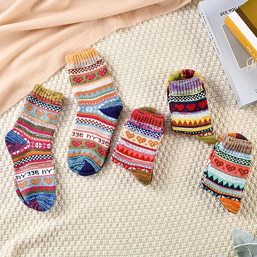 Image of Pleneal Wool Socks for Women - Womens Wool Socks Winter Warm Cozy Knit Sock for Women Men
