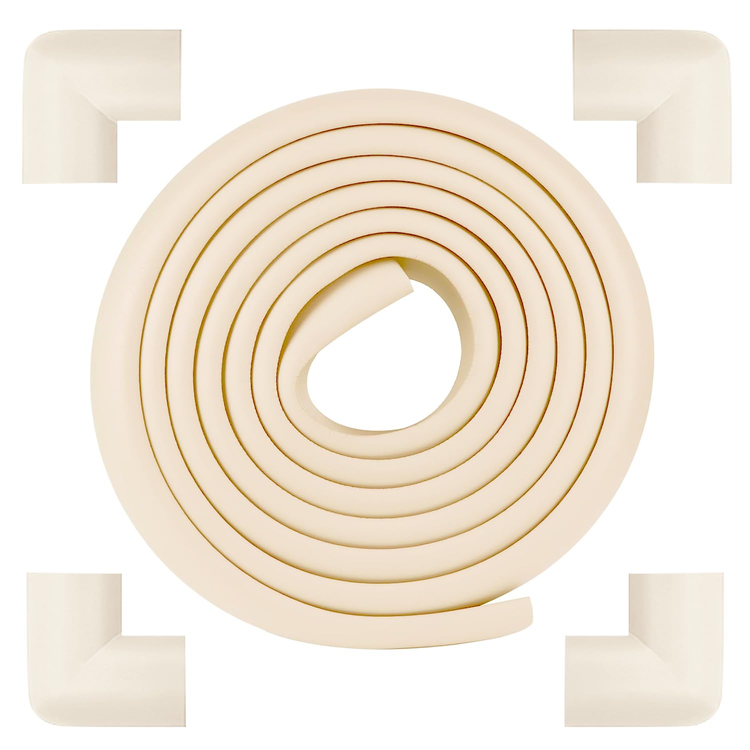 Edge Corner Protector Baby Proofing Children's Anti-Collision Strip Set 6.56ft 2M Thick Table Bumper Guard for Table Fireplace Countertop(Beige)