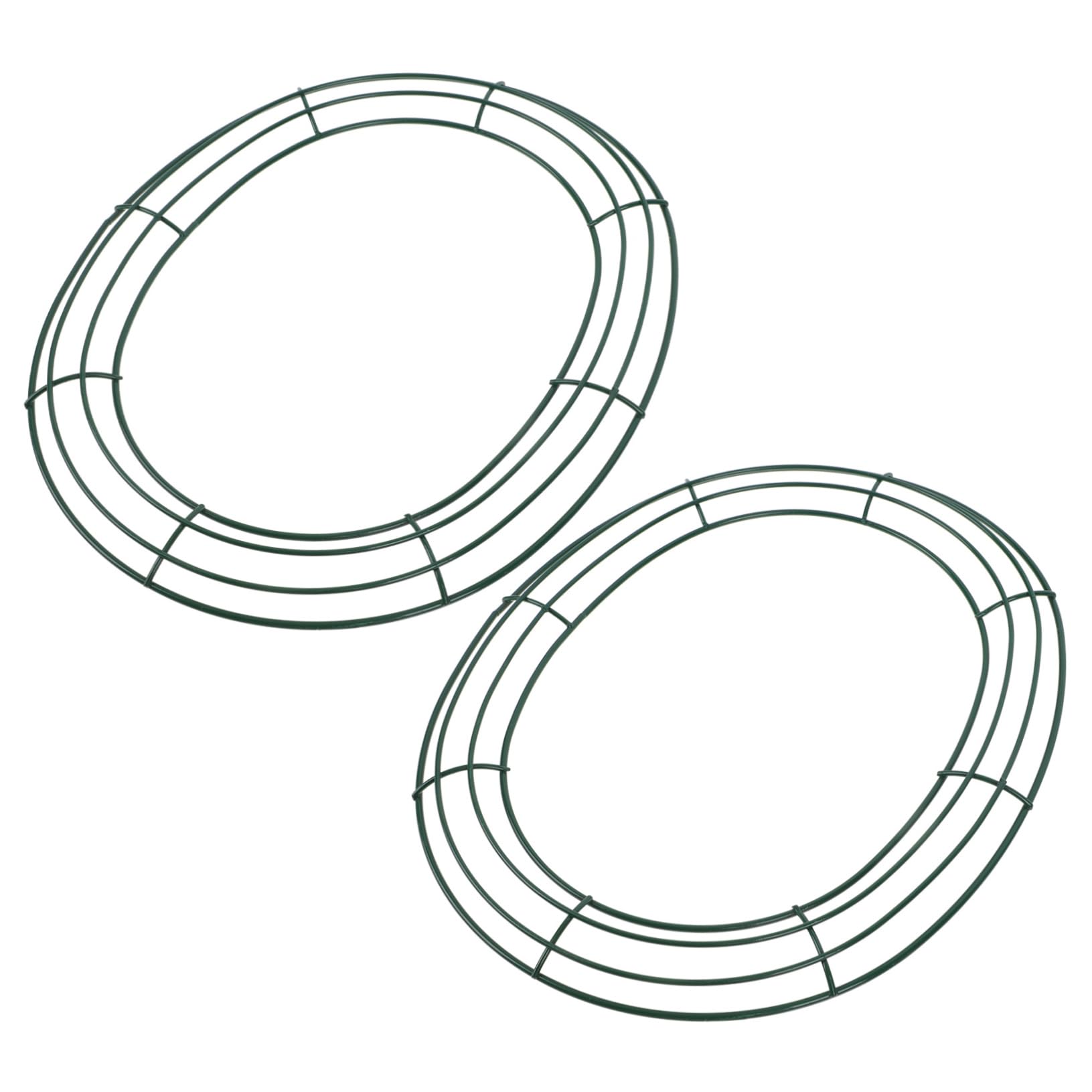 HOMOCONO 2pcs Shaped Wreath Frame Sturdy Base for Holiday Decorations for Easter Crafts and Floral Garlands Wreath Making Tools