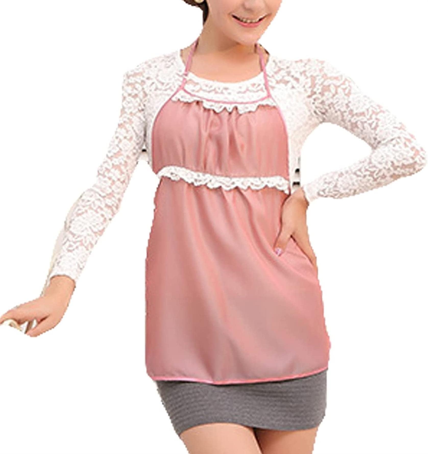 TCXSSLTCXSSL Premaman dress, dress clothes for maternity protection from lace radiation skirt, pink-atasize