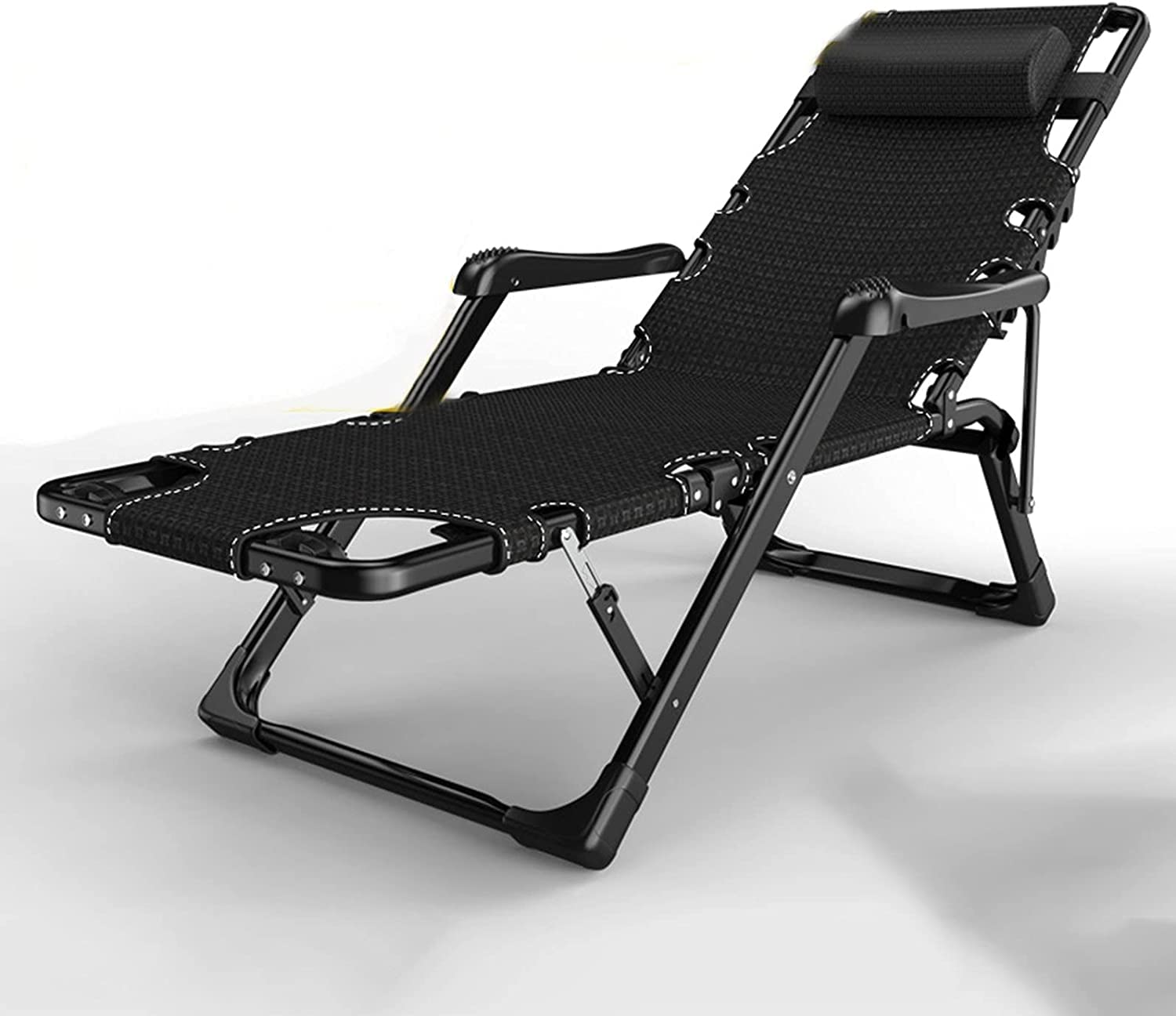 Chaise pliante de couchage, chaises longues pliantes en acier au carbone pour balcon et ménage