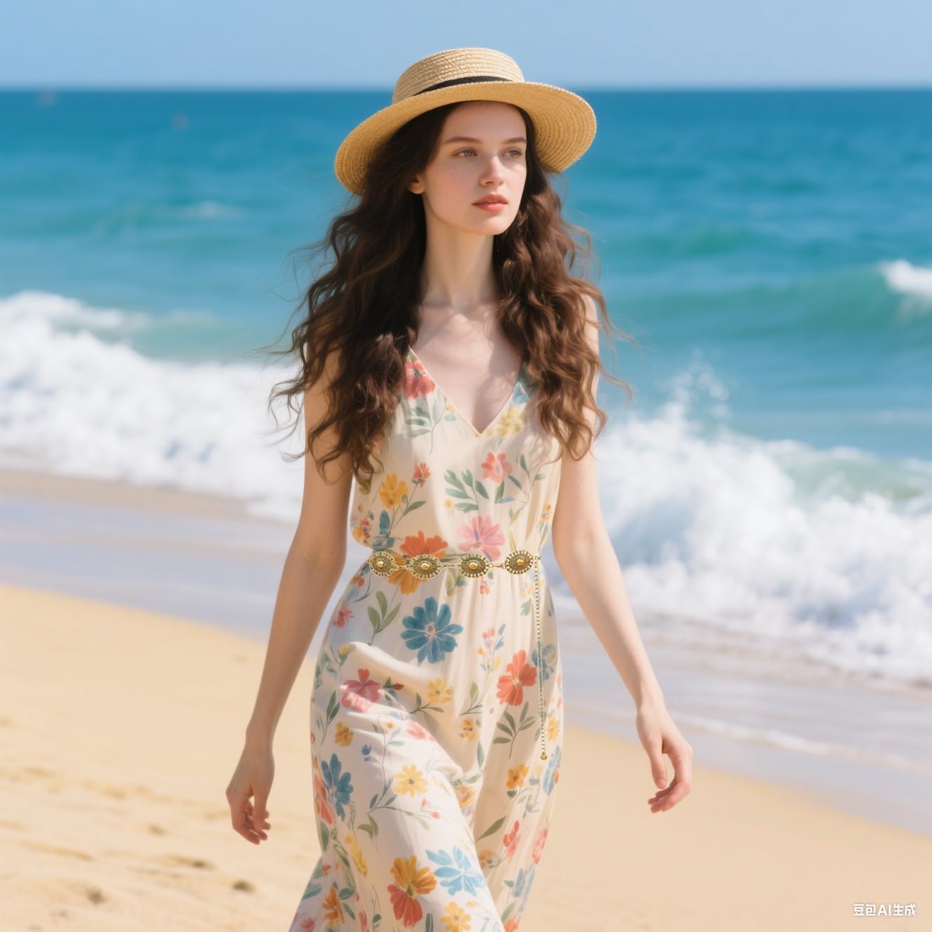 Western Concho Chain Belt for Women Boho Metal Belts For Country Concert Dresses Jeans Cowgirl Vintage Waist Belt