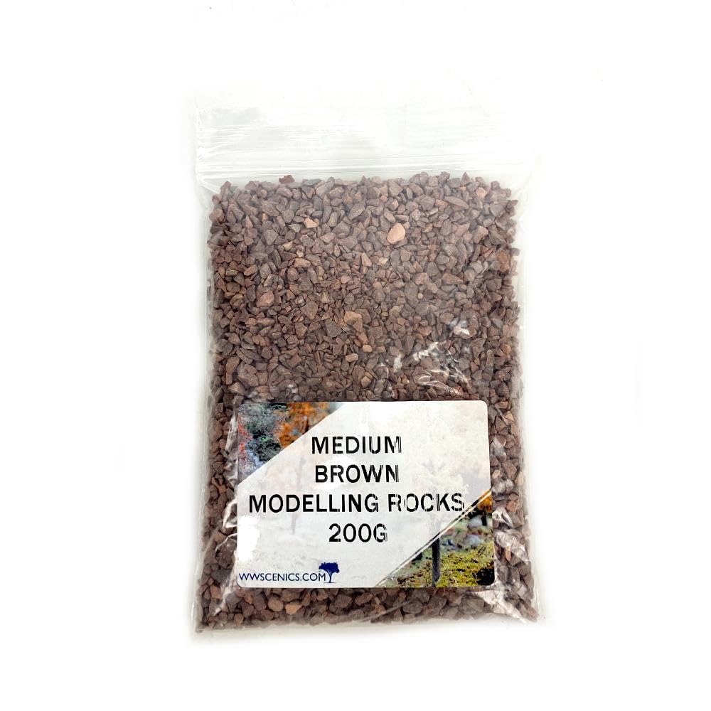 WWS War World Scenics WWScenics Medium Brown Modelling Rocks 1-3mm | 200g Bag | Wargame Scenery & Basing Material โ image 1