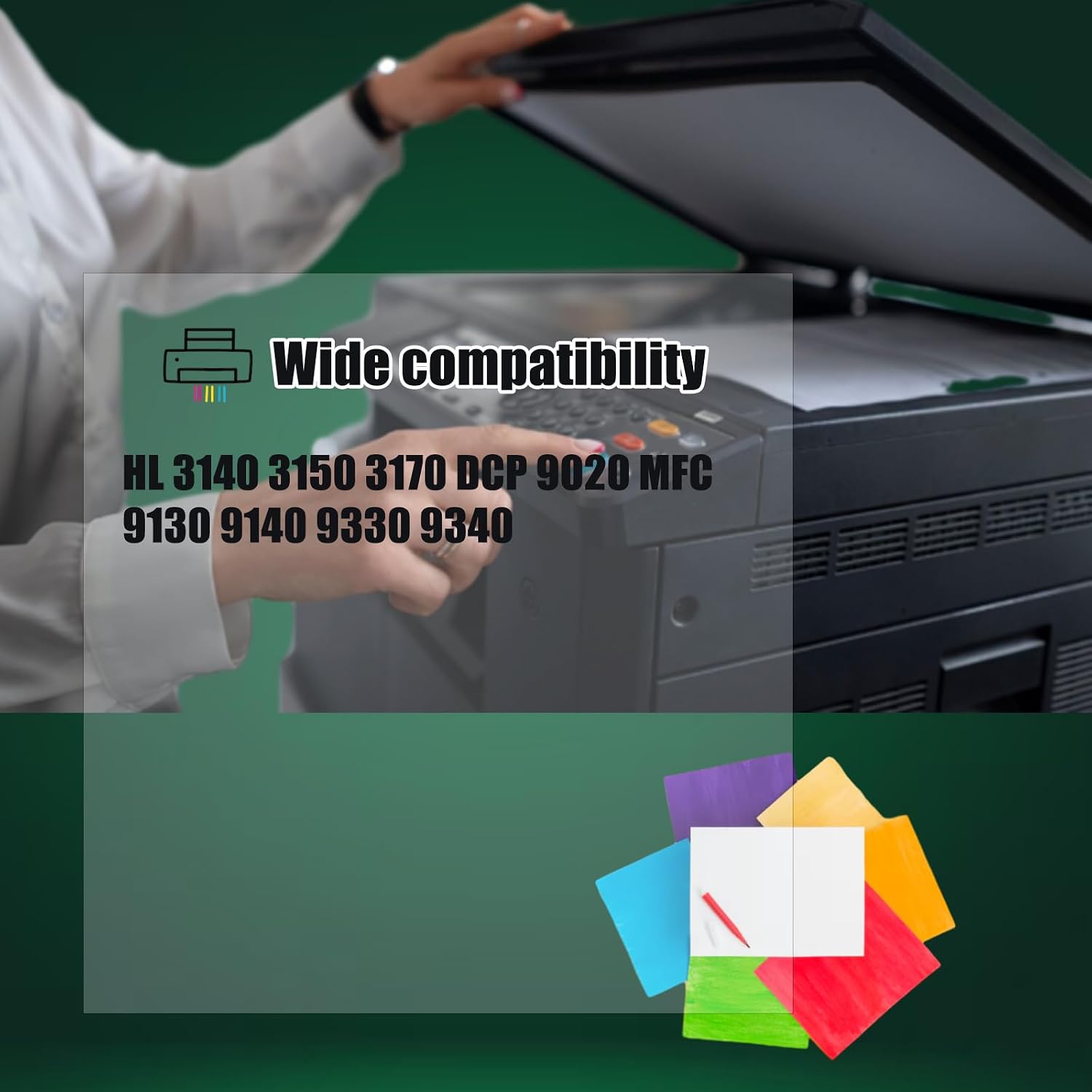 Compatible for Brother HL-3140 Fuser Roller Work for Brother HL 3140 3150 3170 DCP 9020 MFC 9130 9140 9330 9340 Printers, with Chip, High Yield 5000 Pages, High-Definition Printing (1 Set)
