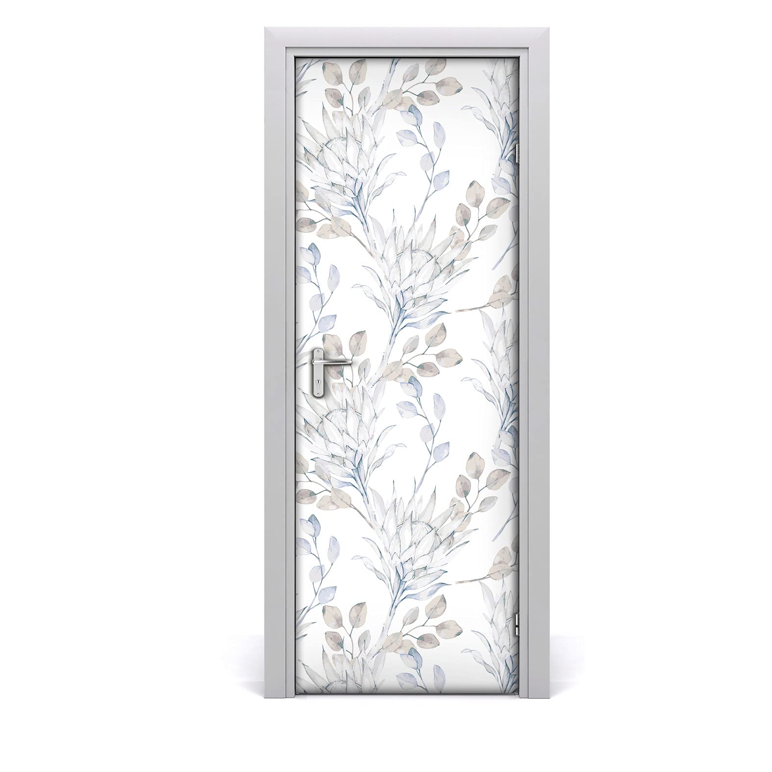 Autocollant de porte imperméable papier peint floral lavable 85x200