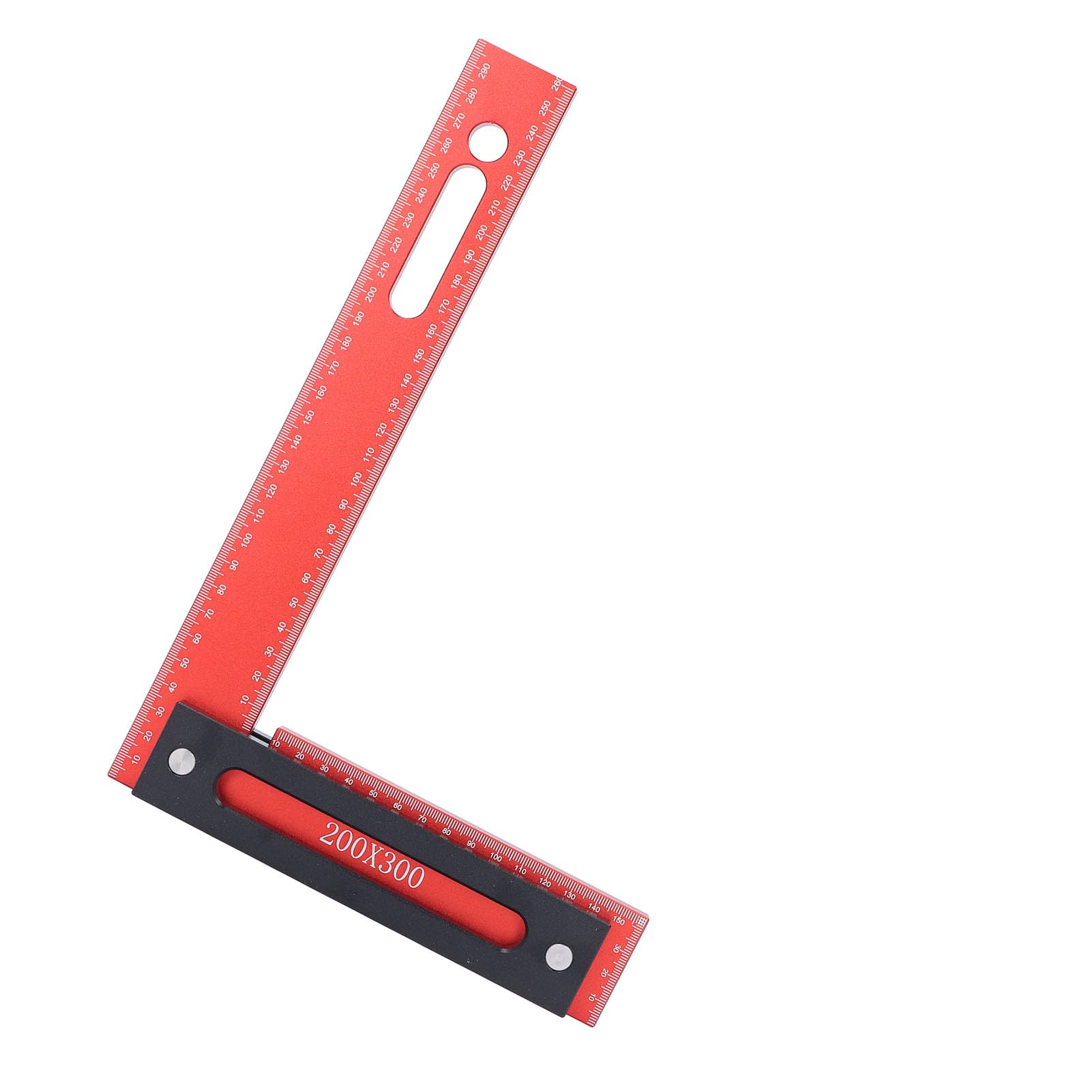 Escuadra de carpintería de 300 x 200 mm, escuadra de aluminio en forma de L para enmarcar, escuadra de carpintero de 90 grados con valla de tope, escuadra ligera anodizada de ángul