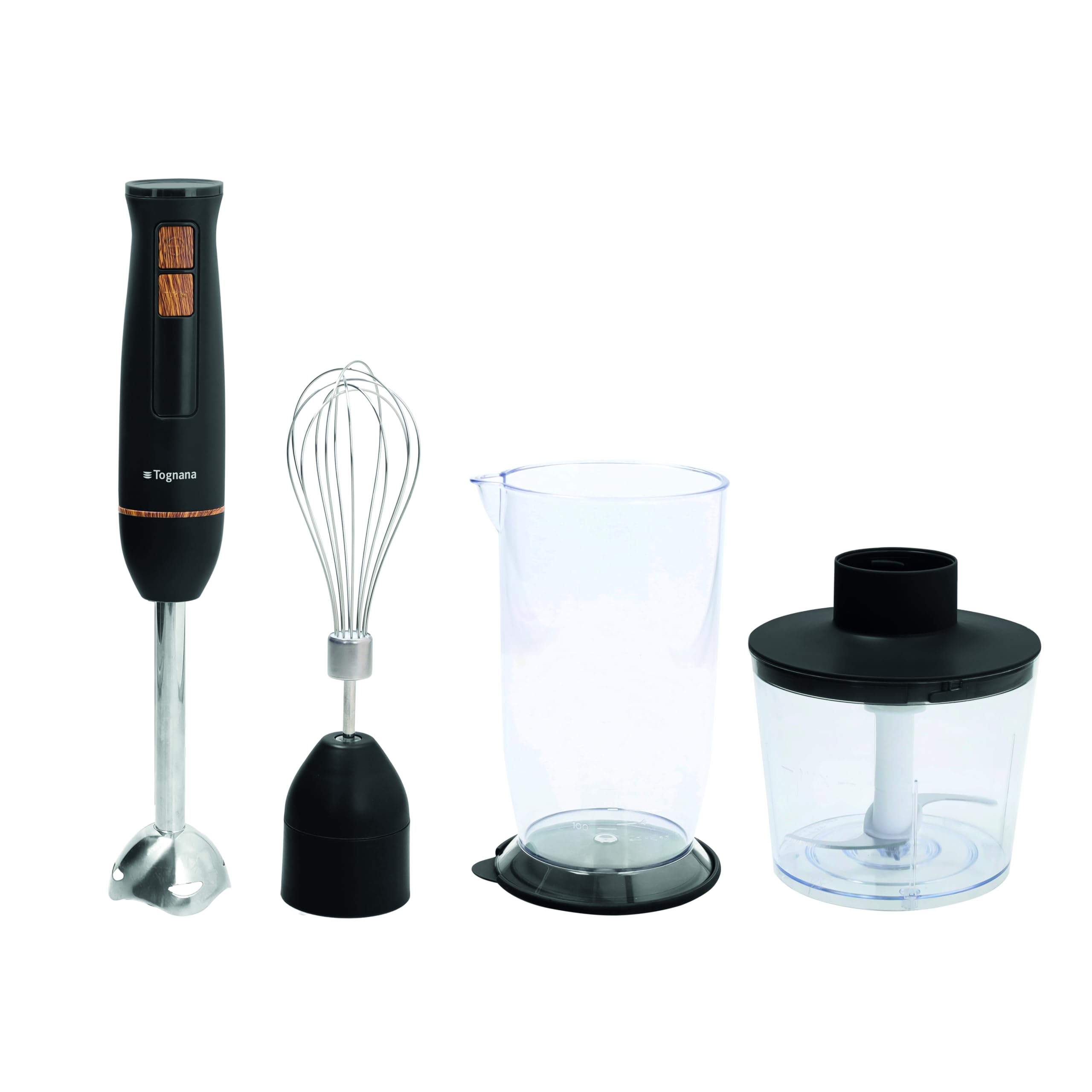 Tognana Iridea blender ręczny 3 w 1, 400 W, stalowy, czarny/brązowy