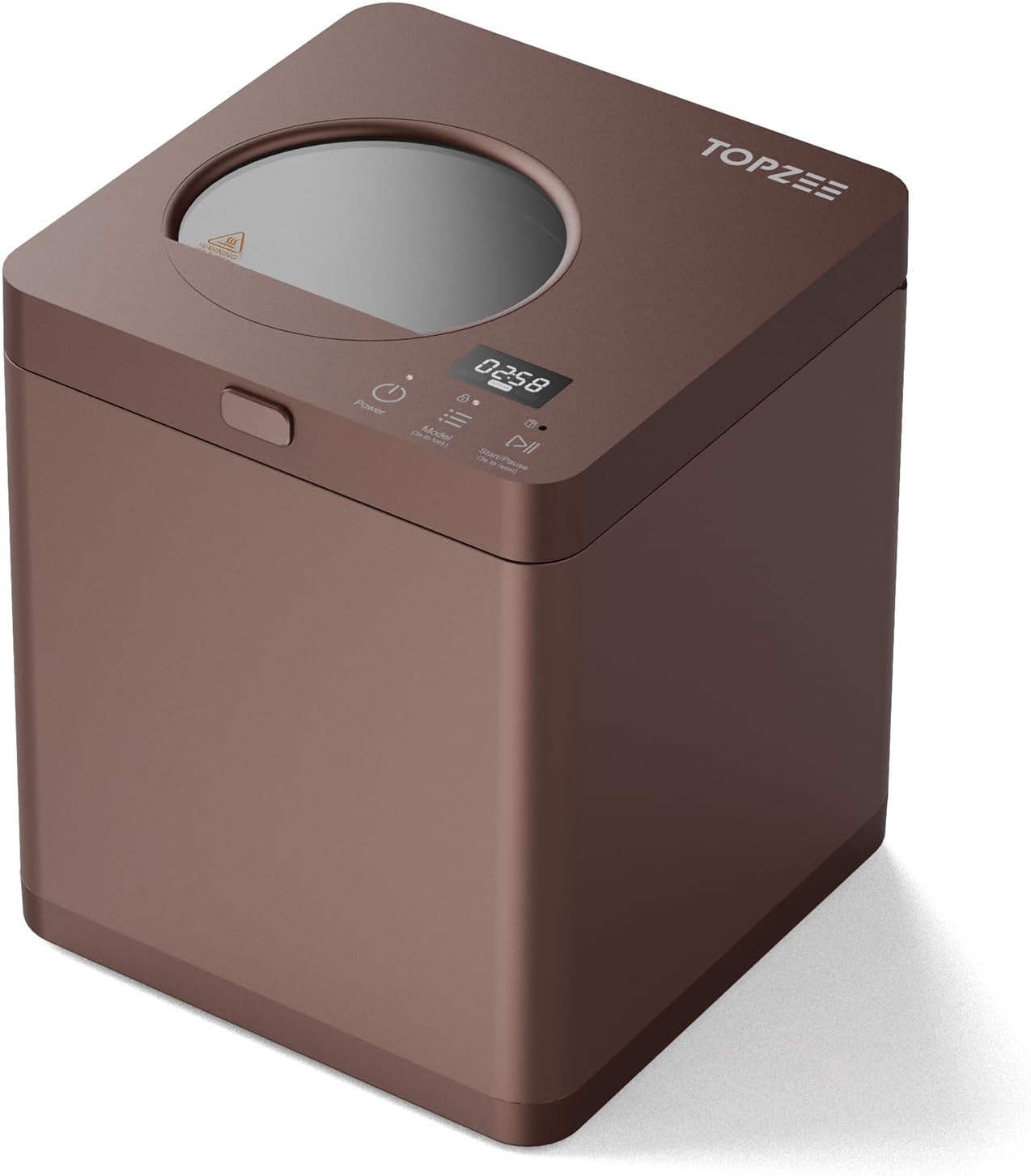 TOPZEE Kitchen Composter-3L Electric Composter for Kitchen Countertop, Compost Bin Outdoor/Indoor Odorless, Compost Machine,4H Fast Compsting, Light Brown