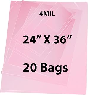 Pink Anti-Static Flat Bags, 4Mil 24" X 36" & 20 Bags | LDPE Material, Heat Sealable Bag for Packaging Products | Ideal for Bakery, Deli, Snacks, and Commercial Use, Plastic Bag for Small Businesses