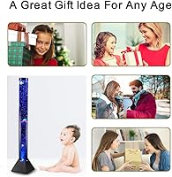 Vista 6 de 4FT LED Bubble Tube Floor Lamp Extra Large Aquarium Lamp with 10 Fish and Remote Control 20 Light Changes Tall Water Tower Tank Night Light for