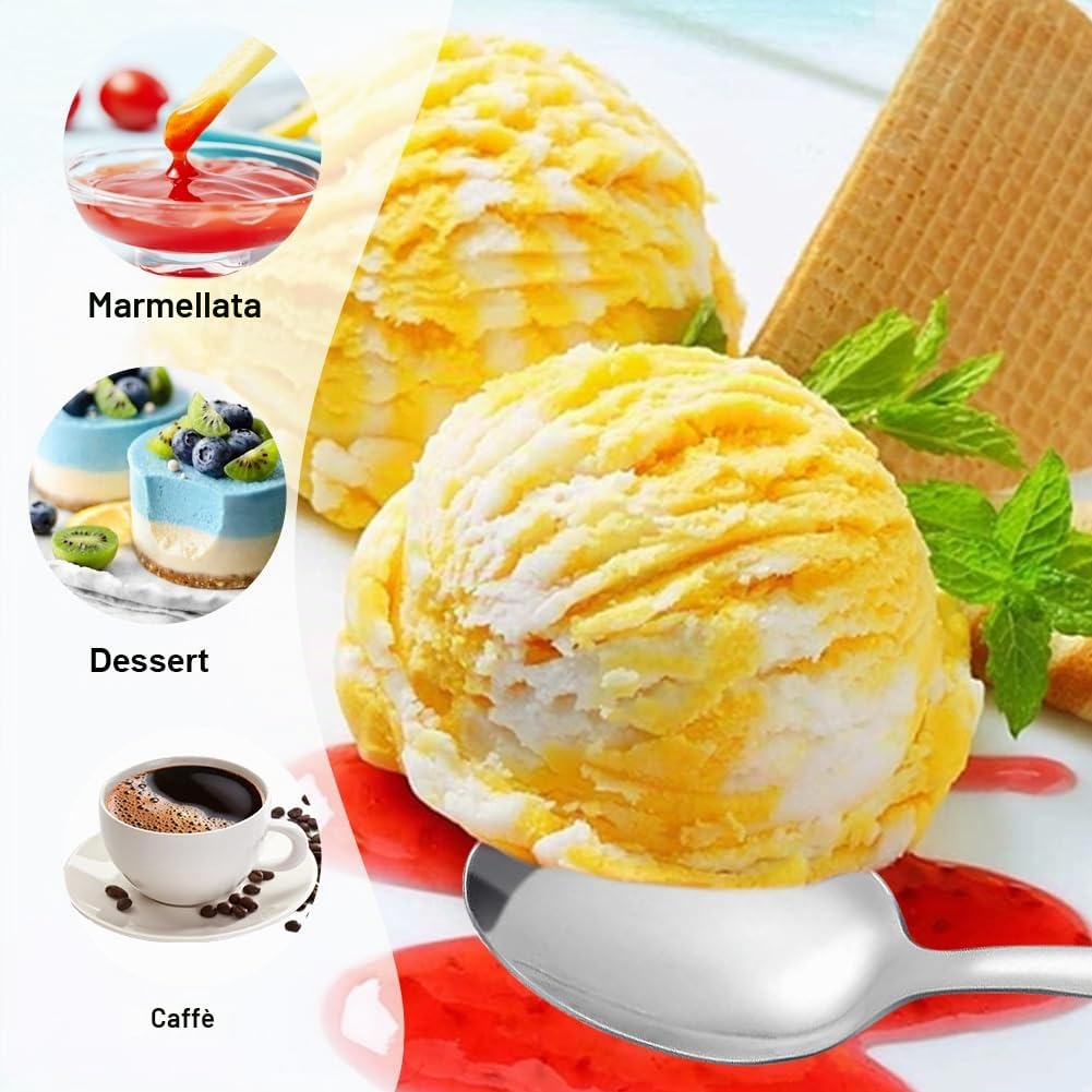 Gohytal Set di cucchiai da tè in acciaio inox, cucchiaini da caffè, cucchiaini da dessert, set di cucchiai da tè per ristoranti, lavabili in lavastoviglie