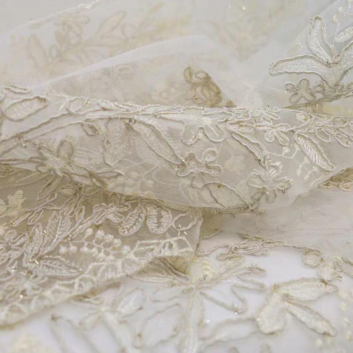 Français Romantique De Luxe Chambre Fenêtre Tulle Rideaux Rideaux pour Salon Exquis Broderie Sheer Rideaux De Mariage Drapés-1 Panneau De Tulle, 1 PCS W200 X H240cm,Multifonction
