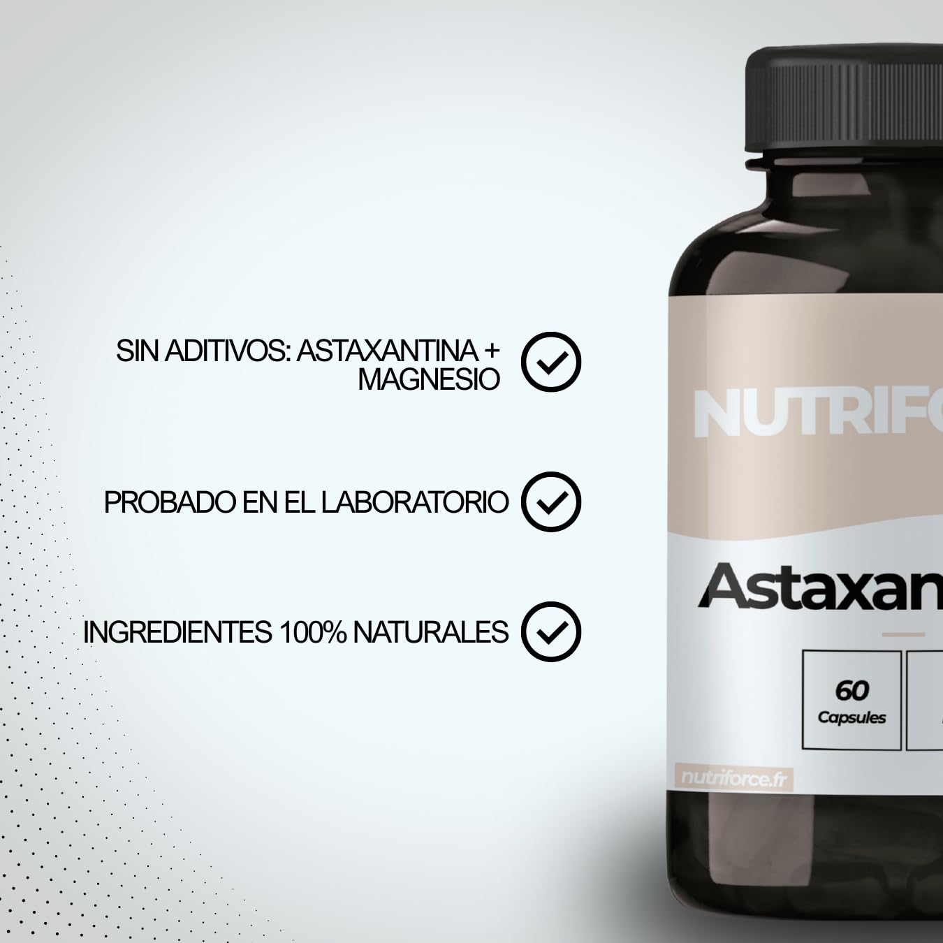 Astaxantina Alta Potencia – Antioxidante Natural – Piel, Ojos, Energía y Sistema Inmunitario – Cápsulas – Fabricado en Francia