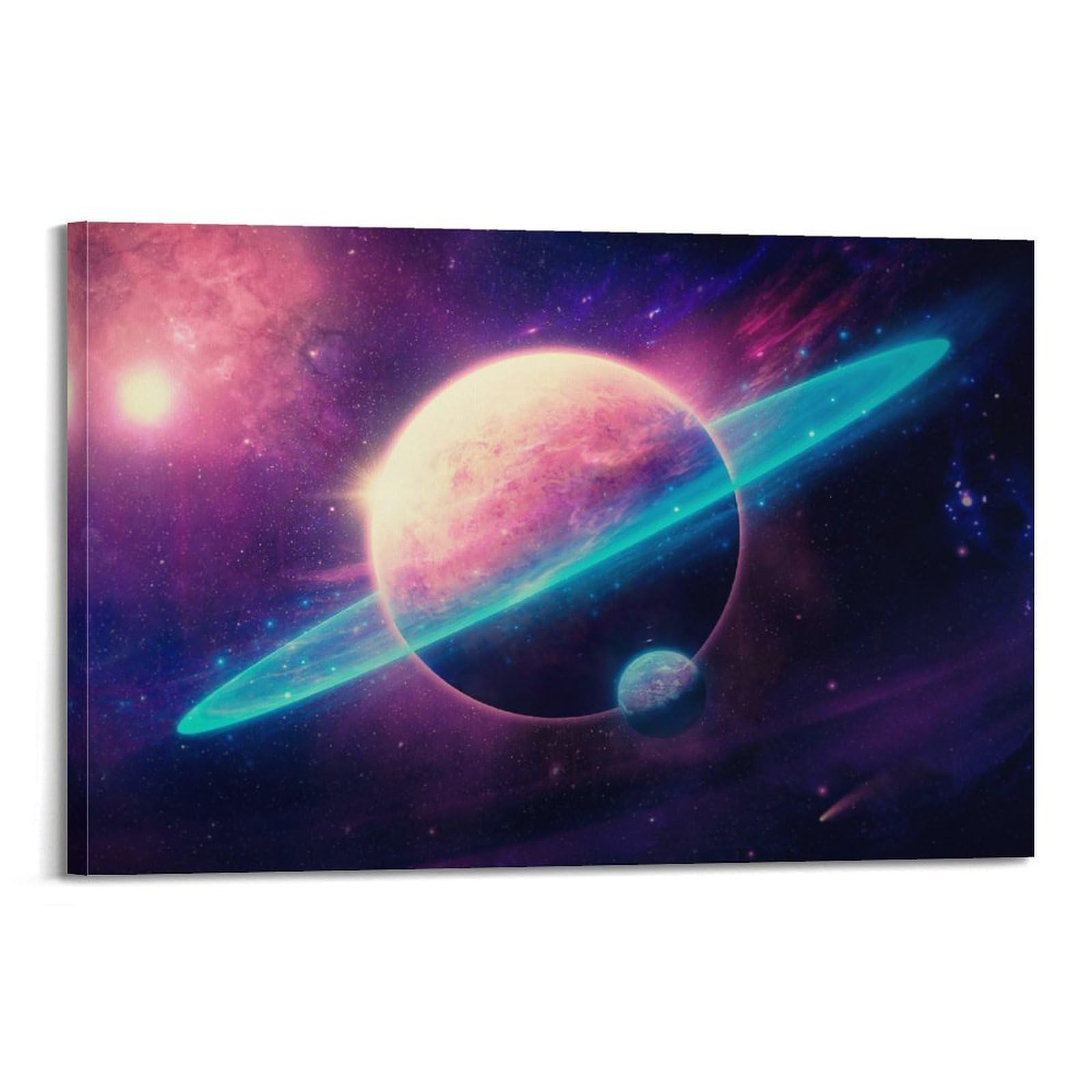 OKAHYS Ringed Planet Cosmic Space Poster Decorative Painting Canvas Wall Artworks Picture 20x30inch(50x75cm)