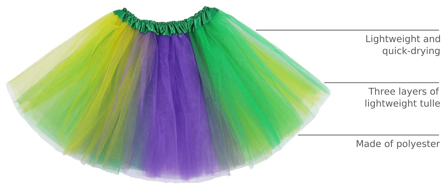 Zando Sparkly Tutu for Toddler Girls and Kids 3 Layers Ages 2-8 Halloween