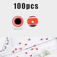 Vista 2 de Savita 100 cuentas rojas de ojo malvado, cuentas de resina hechas a mano para hacer pulseras, collares, joyas (0.4 pulgadas)
