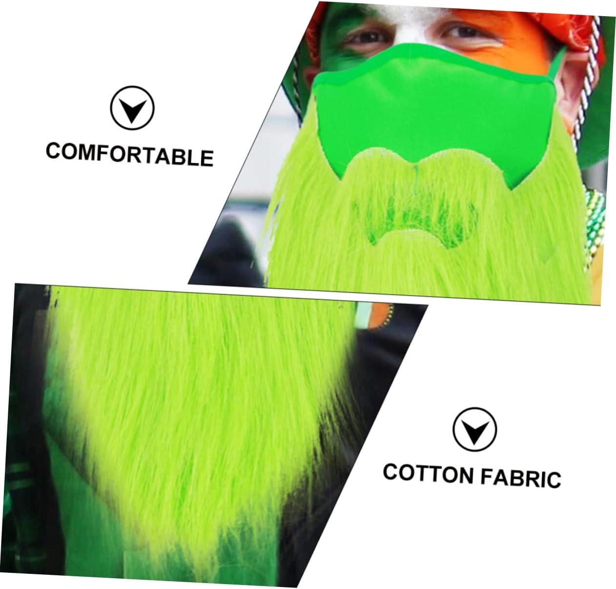 LIFKOME 3pcs Patrick's Day Beard Mask Cover for Stage Performance and Costume Parties Comfortable Ear-hanging Design for Dress-up and Celebrations