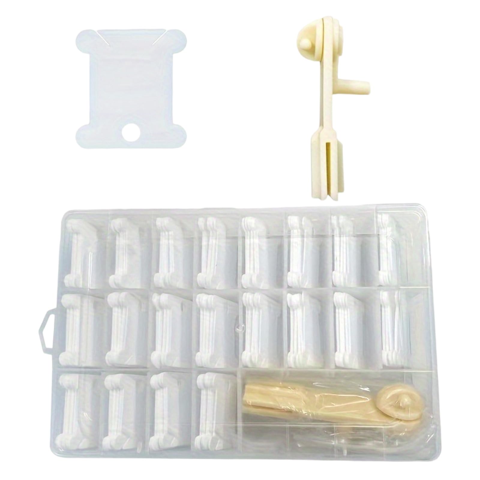 Buxuaaaa Floss Bobbins Set: 200Pcs with Handheld Winder for Sewing & Embroidery Supplies Sewing Craft Organizers