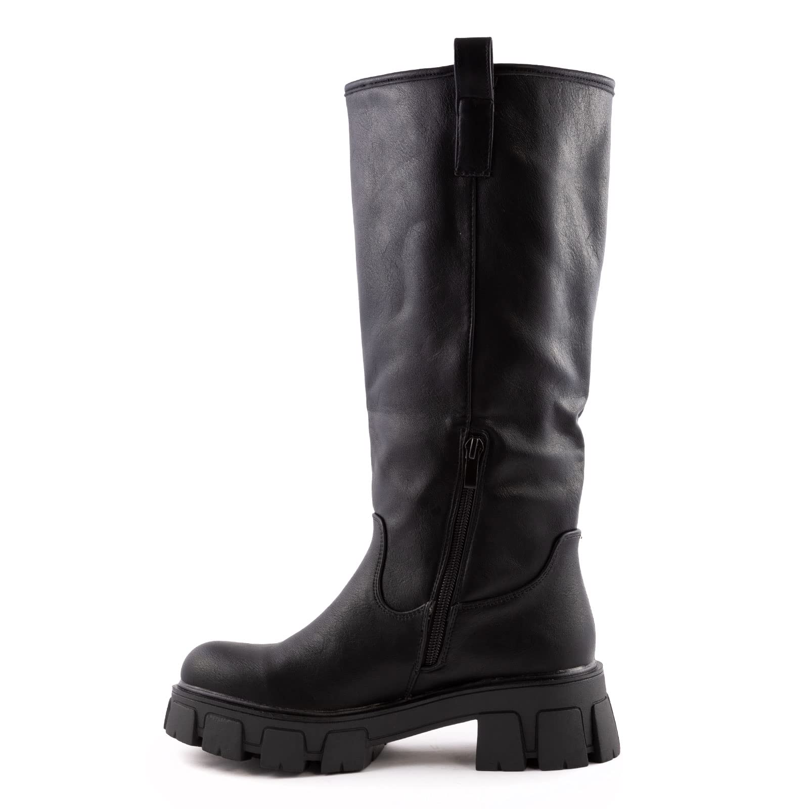 Toocool Bottes de moto pour femme motard bottes d'hiver chaussures décontractées YG882, Noir , 40 EU