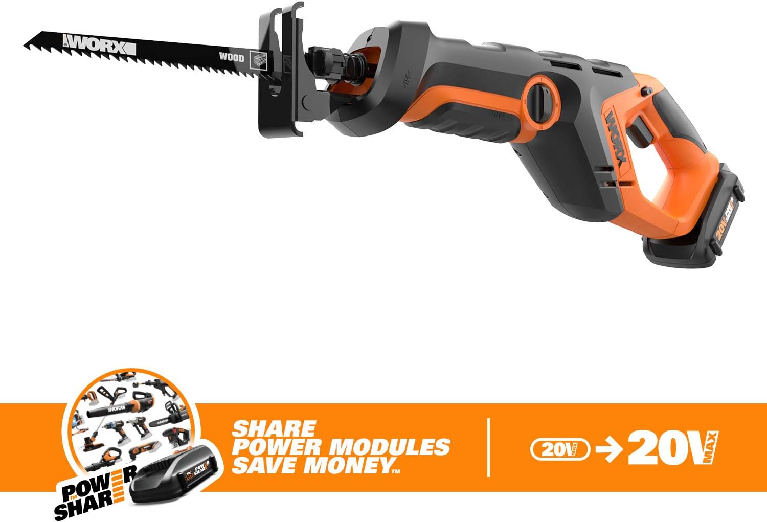 WORX WX508L 20V Recip Saw
