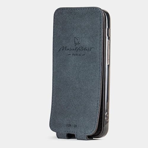 Miniatura 3 de Funda de piel tipo libro para iPhone 12 Mini - Modelo patentado - Ultra fina - Fabricado en Francia -  Marrón