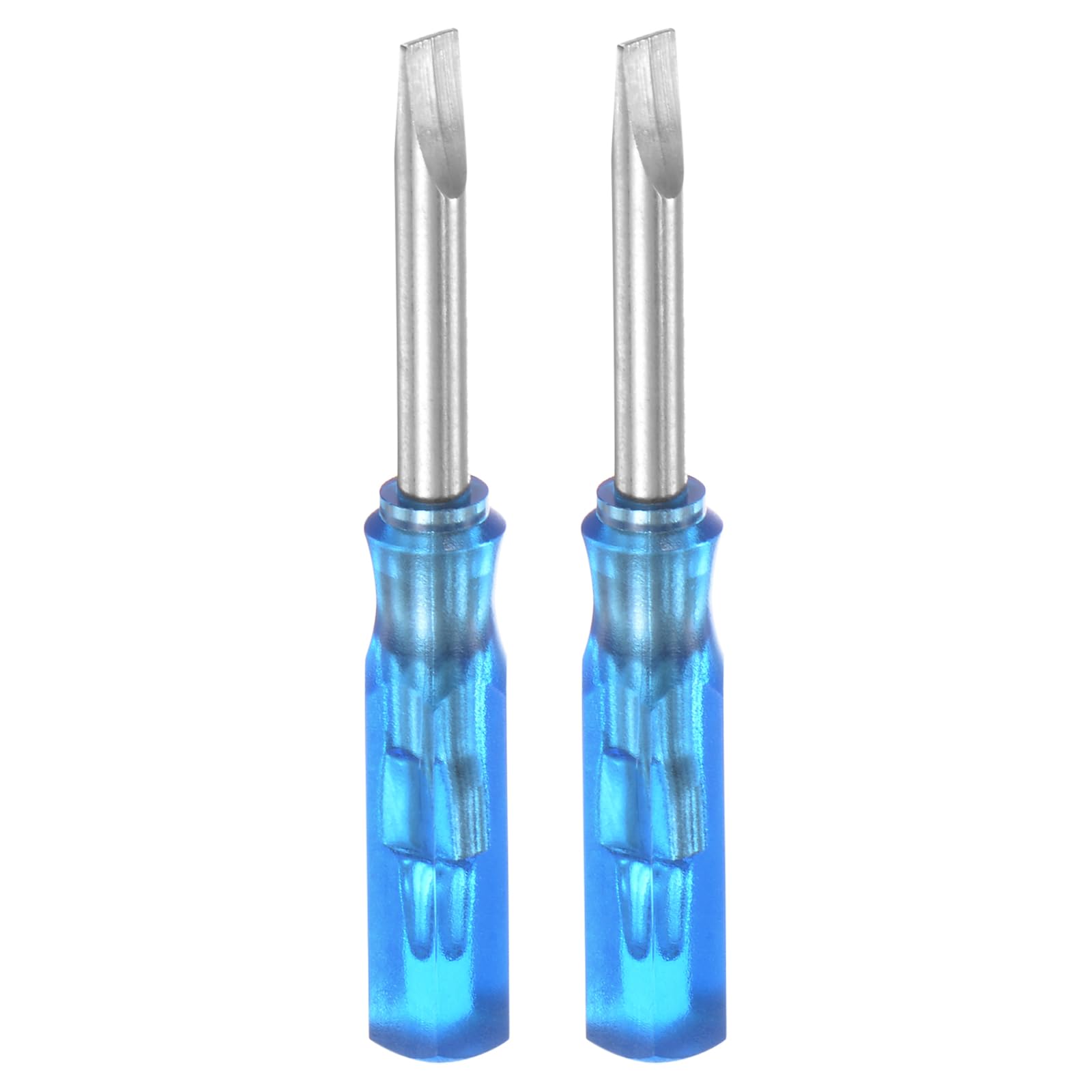 HARFINGTON 2Pcs SL3.0 Mini Slotted Screwdriver 3mm Magnetic Flat Head 45mm Length for Small Appliances Repairs, Blue