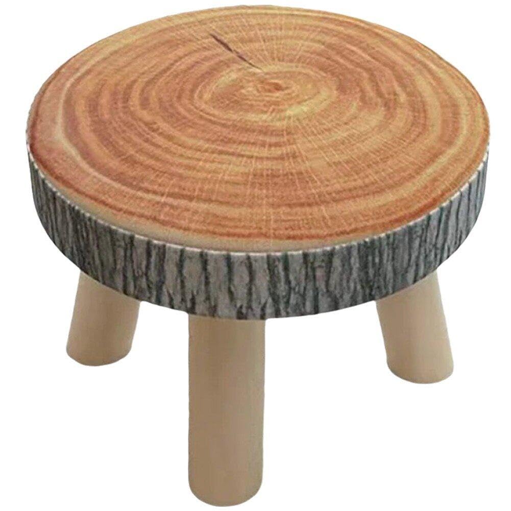 Tabouret en bois robuste avec assise dessin animé