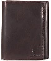 Carhartt Men's B0000219 Oil Tan Trifold Wallet - Full Grain Leather, 6 Card Pockets, Rugged Durable Design