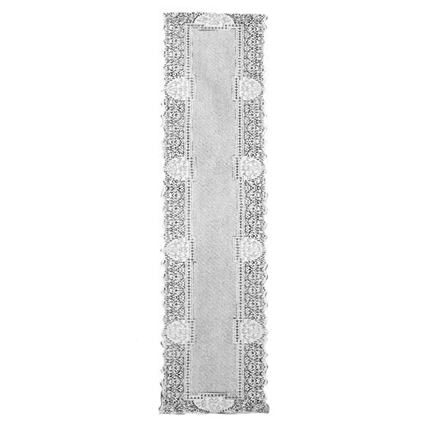 Heritage Lace Canterbury Classic 14-Inch by 72-Inch Runner, White
