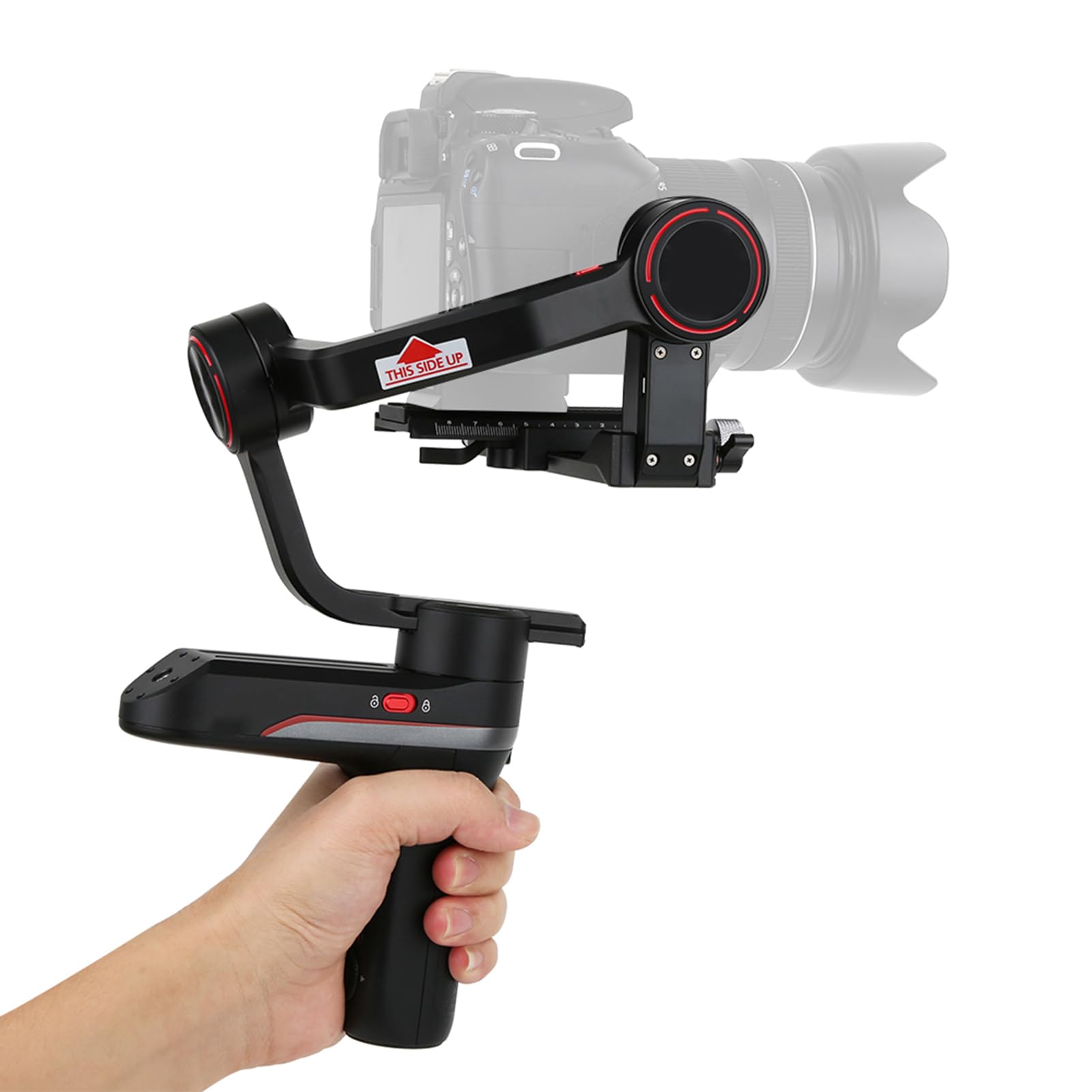 Przenośny Ręczny Stabilizator z 3-osiowym Gimbalem do Lustrzanek Cyfrowych Typu DSLR, Nowy Zasilacz, 14-godzinny Czas Pracy Baterii, Ergonomiczna Konstrukcja