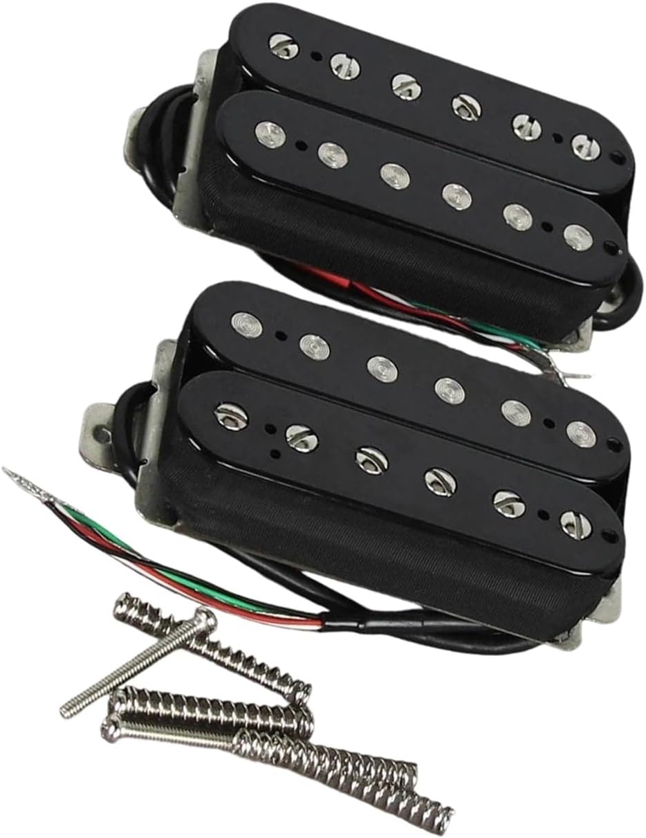 Acoustic Guitar Pickups Acoustic Guitar Pickup Kit Neck And Bridge Position Colored Professional Accessories(Black)