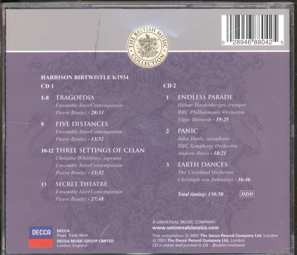 Birtwistle, Harrison: Works
