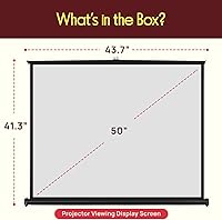 Vista 7 de Pyle pantalla para proyector de 50 pulgadas, portátil, de pie en el piso, plegable, enrollable, trípode manual, pantalla móvil para películas, cine
