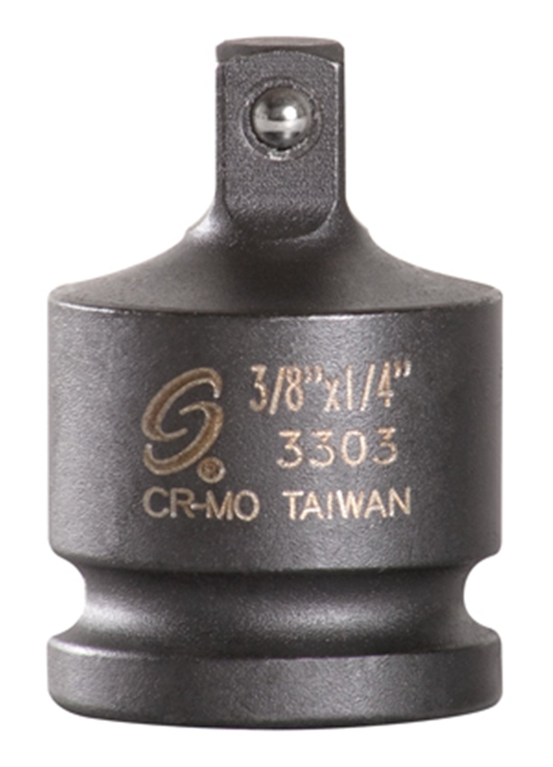 Sunex 3303 3/8-Inch Female x 1/4-Inch Male Super Socket Adapter with Friction Ball, Black Oxide, 3/8?